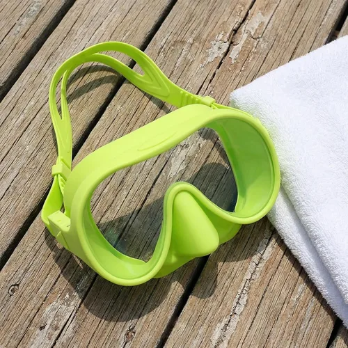 Miniatura 3 de Máscara profesional de buceo sin marco y esnórquel para adultos, antivaho, protección UV, vidrio templado, buceo, apnea, pesca submarina, conjunto