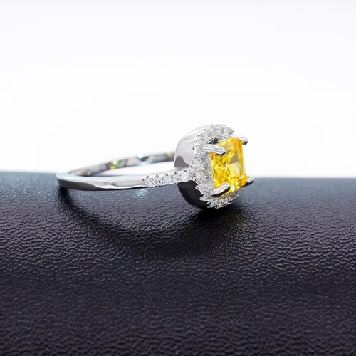 Miniatura 4 de Uloveido Anillos de compromiso cuadrados de cristal CZ de las mujeres mejores anillos de promesa anillos de boda para las mujeres KR002