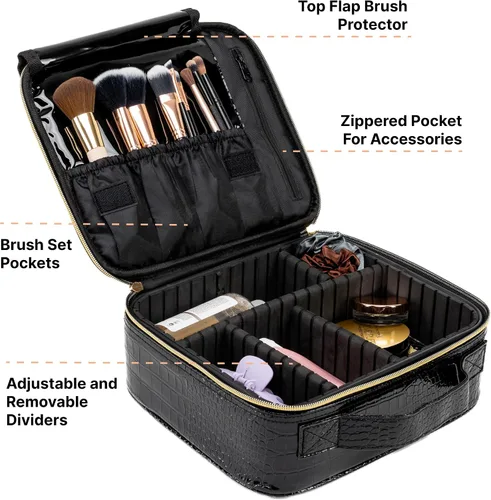 Miniatura 2 de Carrywell Estuche de viaje para maquillaje, no hecho en China, estuche de tren duro para cosméticos, organizador portátil de artistas de belleza
