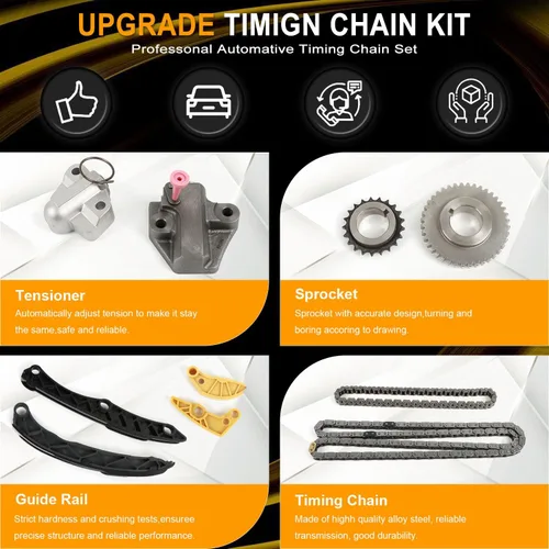 Miniatura 4 de PANGOLIN Kit de cadena de distribución G4KJ para 2014-2017 Kia Optima Sorento Sportage 2.0L 2.4L Turbo Engine 16 válvulas piezas de repuesto