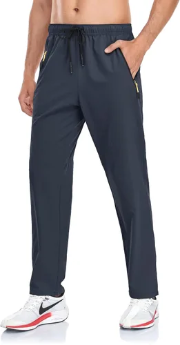Miniatura 31 de Rapoo Pantalones ligeros para hombre con bolsillos con cremallera, secado rápido, pantalones deportivos de viaje para entrenamiento