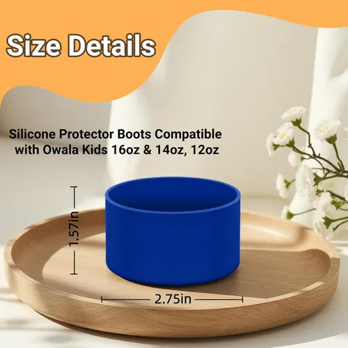 Miniatura 3 de 2 botas protectoras de silicona compatibles con Owala Kids de 16 onzas y 14 onzas, accesorios para 12 onzas, antideslizantes, resistentes a
