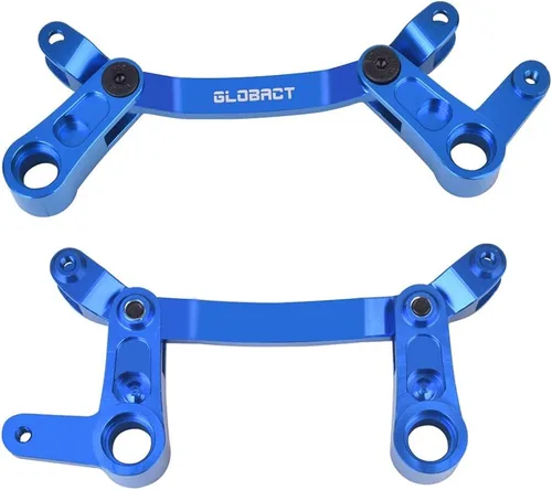 Miniatura 5 de GLOBACT Manivela de dirección de aleación de aluminio y enlace de dirección, con rodamiento de bolas, juego de piezas de actualización para 1/10 Azul