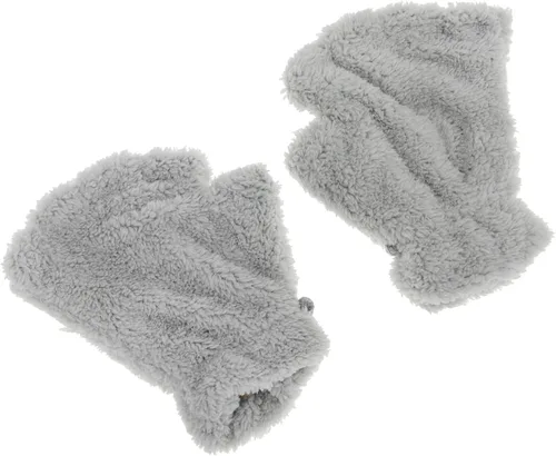 Miniatura 14 de FakeFace Lindos guantes de felpa de piel sintética sin dedos para niñas y mujeres