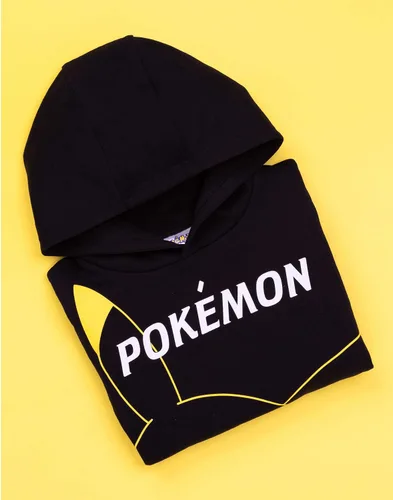 Miniatura 3 de Pokemon Sudadera con capucha para niños y niños, diseño de Pikachu, color negro