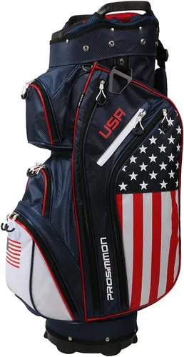 Miniatura 2 de Prosimmon Golf DRK - Bolsa para carrito de 14 vías, bandera de Estados Unidos