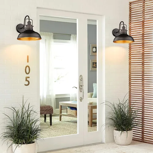 Miniatura 3 de zeyu Lámpara de granero de granja de 11 pulgadas, aplique de pared vintage para porche, almacén, cocina, acabado de bronce aceitado, 016-1B ORB