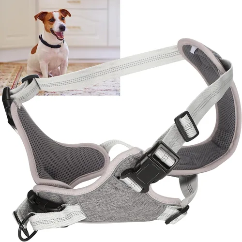 Miniatura 7 de Arnés ajustable sin tirones para perro, arnés reflectante de pecho y espalda para perros medianos y grandes, arnés acolchado para caminar al aire