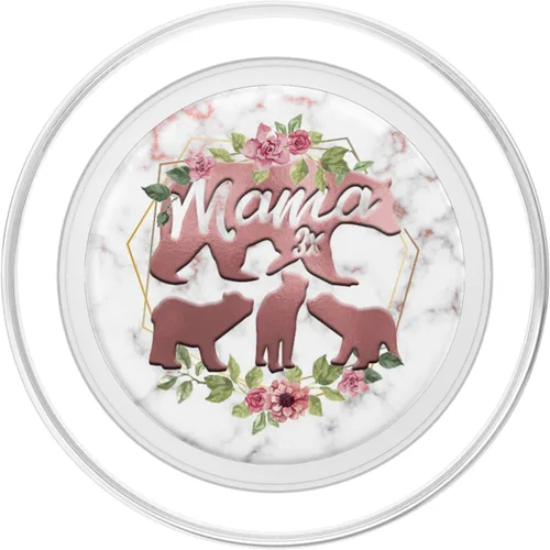 Miniatura 2 de Mama Bear - Soporte y agarre para teléfonos y tabletas, diseño de flores, color rosa