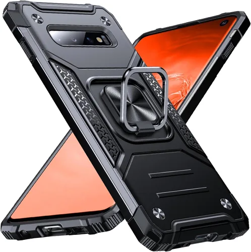 Miniatura 24 de Anqrp Funda para Galaxy S22 Ultra, Funda Protectora de Teléfono de Grado Militar con Soporte Plegable de Anillo de Metal Giratorio