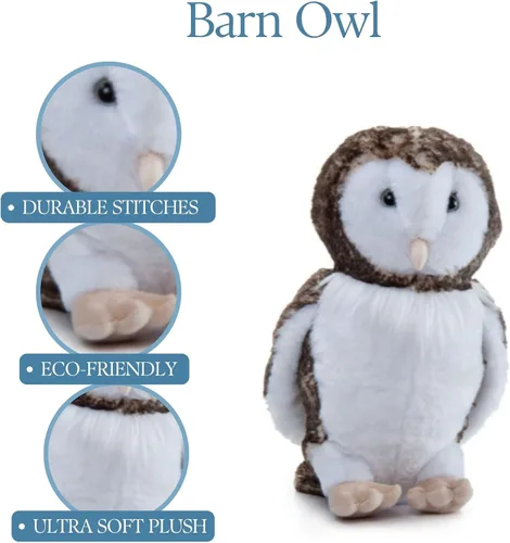 Miniatura 9 de The Petting Zoo Peluche de búho granero, regalos para niños, animales de granja Wild Onez, juguete de peluche de búho granero Zoologee de 12 pulgadas