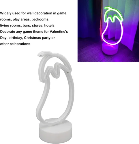 Miniatura 3 de Letrero de neón de berenjena, luces de neón decorativas LED, USB o batería LED para boda, fiesta, pub, Navidad, decoración del hogar