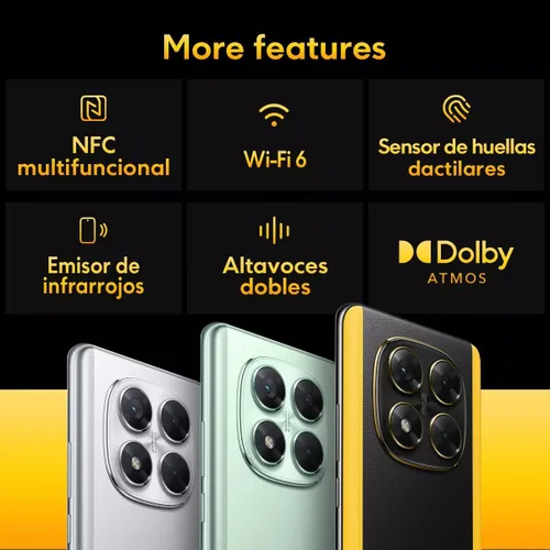 Miniatura 7 de Xiaomi Poco X7 5G + 4G LTE (para Tmobile Mint Tello & Global) (256 GB + 8 GB) Ai Curvo 6.67" 50MP Triple Cam NFC Dual sim Desbloqueado
