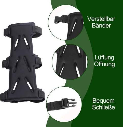 Miniatura 3 de Protector de brazo de tiro con arco, protector de antebrazo ajustable de 9 pulgadas, protector de muñeca transpirable ventilado para jóvenes