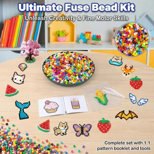 Miniatura 2 de Sukh 5400+Pcs Cuentas de Fusible - Juego de Cuentas de Fusible Juego de Cuentas de Fusión Cuentas de Fusible a Granel Cuentas de Hierro