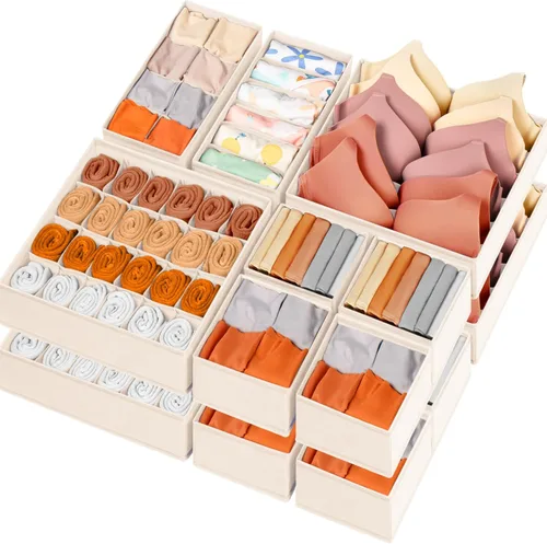 Miniatura 11 de Organizador de Cajones para Ropa, Juego de 8 Organizadores de Cajones para Ropa de Bebé, Ropa Interior, Calcetines, Organización y Almacenamiento