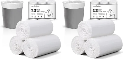 Miniatura 8 de Charmount Bolsas de basura pequeñas de 1.2 galones, 102 bolsas de basura para baño, se ajustan a 4.5-5 litros transparentes