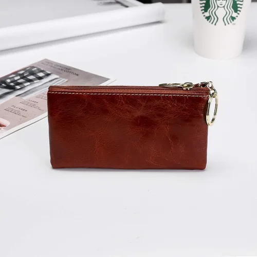 Miniatura 3 de Monedero de monedero para mujer, monedero de cuero genuino, negro, L