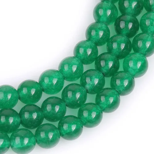 Miniatura 4 de JOE FOREMAN Cuentas redondas de piedra natural de jade verde de 0.236 pulgadas para fabricación de joyas, cuentas de 15 pulgadas, piedras