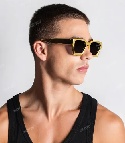 Miniatura 122 de AIEYEZO Gafas de sol cuadradas para mujeres y hombres, gafas de sol cuadradas con montura gruesa, estilo de diseñador simple