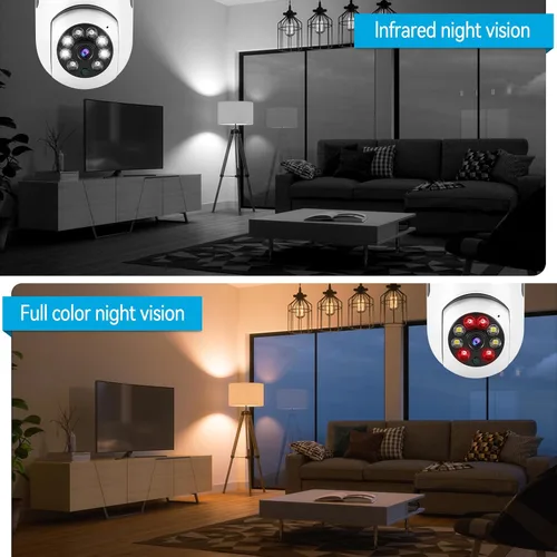 Miniatura 4 de Foco cámara de seguridad HD Pan Tilt inalámbrico 360 grados reflector visión nocturna 5Ghz con reflector detección de movimiento humano y alarma