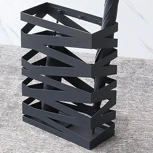 Soporte para paraguas para interiores, geométrico y moderno, de metal, independiente, soporte de almacenamiento para el hogar, oficina, pasillo