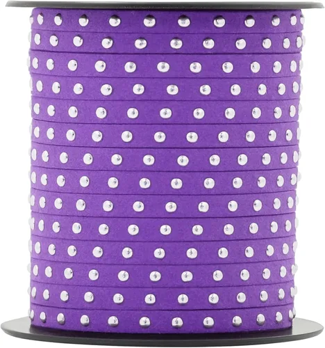 Miniatura 91 de Mandala Crafts Cordones de gamuza sintética para fabricación de joyas, 20 yardas, tiras de cordones de cuero con tachuelas doradas, cuerdas planas