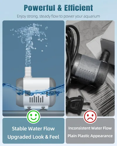 Miniatura 6 de Pawfly Bomba de fuente pequeña, bomba de agua sumergible de 240 GPH para fuente, mini bomba de agua de 12 W con elevación alta de 3.9 pies, bomba