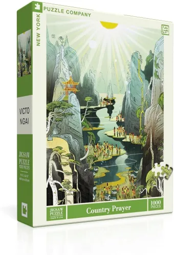 New York Puzzle Company - Victo Ngai Country Prayer - Rompecabezas de 1000 piezas para noches de juego familiares por Victo Ngai País Oración 1000
