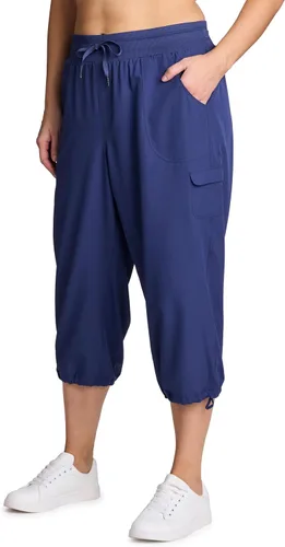 Miniatura 21 de RBX Active - Pantalón capri para mujer, talla grande, ligero, tejido, con cordón, estilo cargo