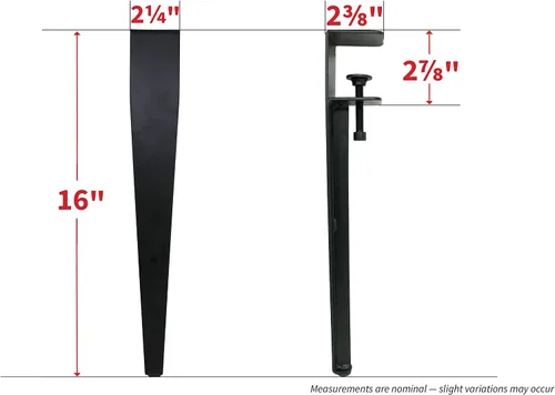 Miniatura 5 de Shepherd Hardware 8130E - Patas de abrazadera de mesa ajustables de 16 pulgadas, color negro