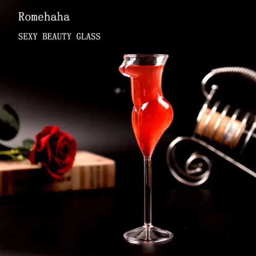 Miniatura 2 de 2 vasos de cristal transparente sexy Naked Miss con forma de cuerpo, vaso de cóctel transparente soplado a mano para cócteles, fiestas, decoración