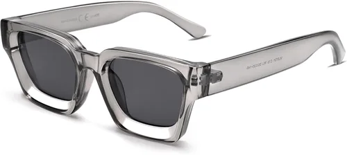 Miniatura 7 de VANLINKER Gafas de sol cuadradas gruesas para hombres y mujeres, retro, rectangulares, con protección UV400, VL9731
