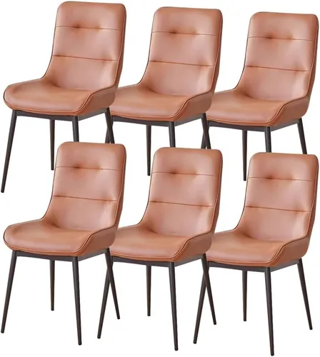 Miniatura 9 de AYARNA Juego de 6 sillas de cocina y comedor de piel sintética, sillas de mostrador para sala de estar, patas de metal resistentes, sillas de Azul
