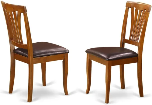 Miniatura 4 de East West Furniture AVC-OAK-C Avon - Juego de 2 sillas de comedor de cocina tapizadas con tela de lino, de madera maciza, color roble Avc-roble-c