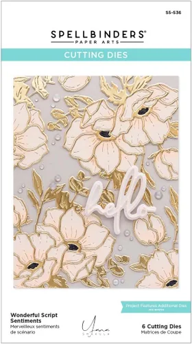 Miniatura 8 de SPELLBINDERS PAPERCRAFTS, INC Spellbinders Etched Dies por Yana Smakula-Wonderful Script-Anemone Blooms, gris