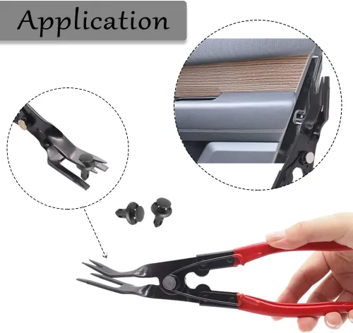 Miniatura 5 de Herramienta de extracción de clip rojo, 2 piezas, sujetador de alicates, herramienta de extracción de ajuste automático, herramienta de palanca