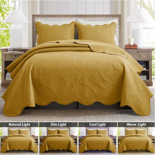 Miniatura 94 de MOONLIGHT20015 Edredón tamaño King (106 x 96 pulgadas) con 2 fundas de almohada (20 x 36 + 2 pulgadas) para todas las estaciones, juego de cama Azul