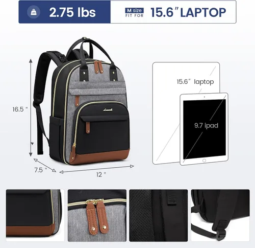 Miniatura 6 de LOVEVOOK Mochila para Pañales, Bolsa de Bebé con Cambiador, Mochila Grande para Pañales Niño Niña, Bolsa Impermeable para Registro de Bebé para Mamá