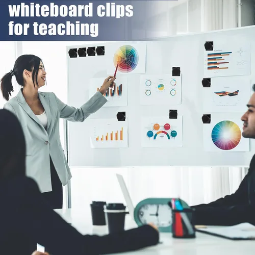 Miniatura 6 de Tenceur 54 clips magnéticos de metal resistentes para refrigerador, pizarra blanca, clip magnético para oficina, aula, maestros, armarios escolares