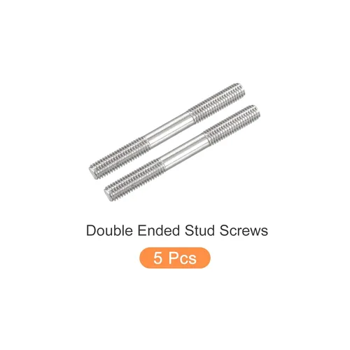 Miniatura 5 de METALLIXITY Tornillos de doble extremo (rosca M8, longitud 80 mm) 5 piezas, pernos de varilla roscada doble de acero inoxidable 304