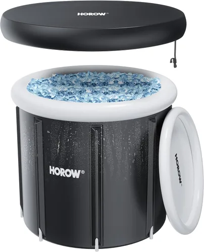 HOROW Bañera de hielo fría con tapa, baño de hielo portátil de múltiples capas para terapia de agua fría y recuperación, uso en interiores y