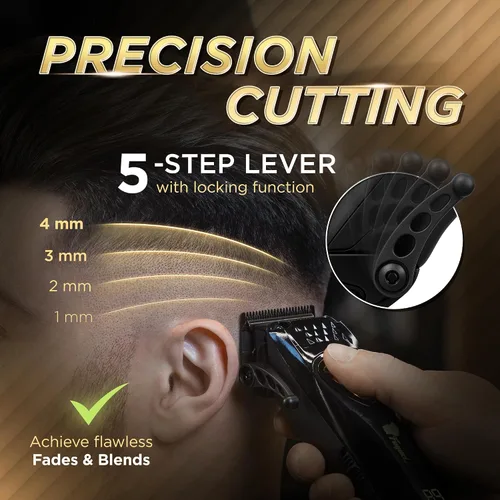 Miniatura 5 de Fagaci Cortapelos profesionales para hombres con cuchillas DLC y alto par, motor vectorial de 12000 rpm, cortapelos de peluquería profesional, sin