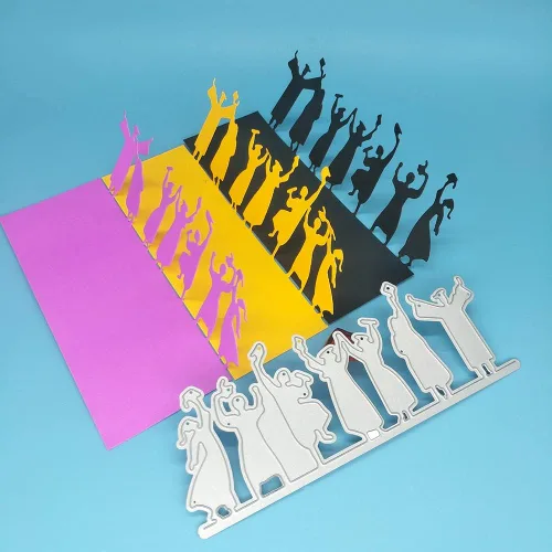 Troqueles de metal, 5.6 x 2.2 in, ceremonia de graduación, uniforme de soltero, carnaval, corte de metal, troqueles para hacer tarjetas, fondo en