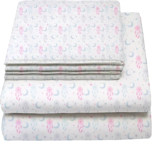 Miniatura 15 de Juego de sábanas tamaño individual para niños y niñas, sábanas para niños, linda sábana de cama, incluye sábana plana, ajustable y funda de Azul