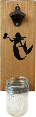 Miniatura 7 de Abridor de botellas de esquí, tablero de madera de montaje en pared con tapa extraíble y abridor de hierro fundido, regalo de esquiador rústico