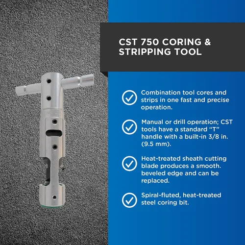Miniatura 2 de Cablematic CST 500 Herramienta de Corte y Despegue para Técnicos Profesionales, Electricistas e Instaladores, Herramienta Fácilmente Portátil