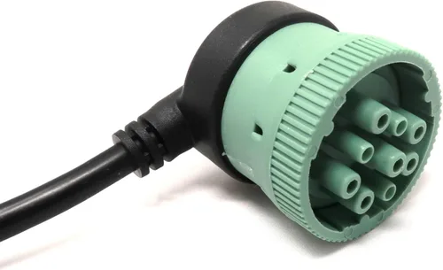 Miniatura 3 de OBD2 - Cable adaptador J1962-J1939 de 9 pines a 16 pines - Herramienta de diagnóstico resistente para camiones - Conector verde de 9 pines