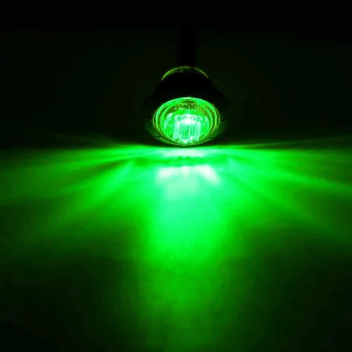 Miniatura 3 de juego de 10 luces LED selladas impermeables mini redondas de 3/4 pulgadas ahumadas verdes, luces LED de gálibo delanteras, traseras y laterales