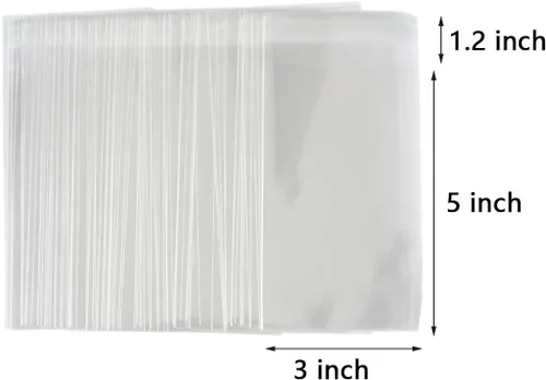 Miniatura 3 de COOLAKE Bolsas de celofán transparentes autosellantes de 3 x 5 pulgadas, 200 unidades, resellables, bolsas autoadhesivas individuales para embalaje